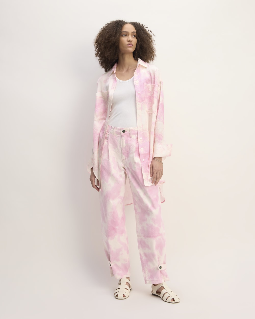 The Everlane x Marques' Almeida Canvas Oversized Barrel Pant | Pink Tie-Dye - Image 3