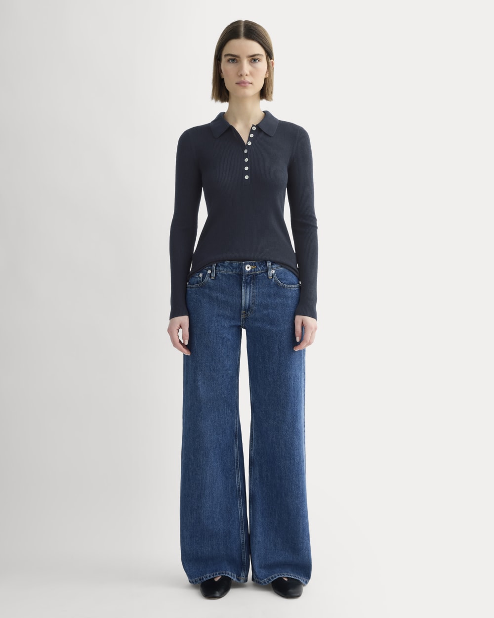 The Polo in Ultrasoft Merino | Navy - Image 3