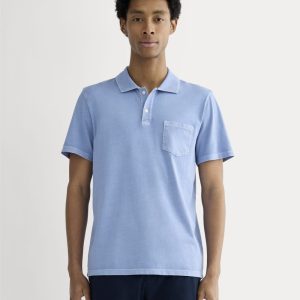 The Essential Organic Garment-Dyed Polo | Granada Sky Blue Garment Dye