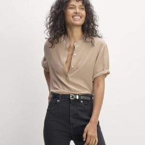 The Popover Top in Washable Silk | Chanterelle