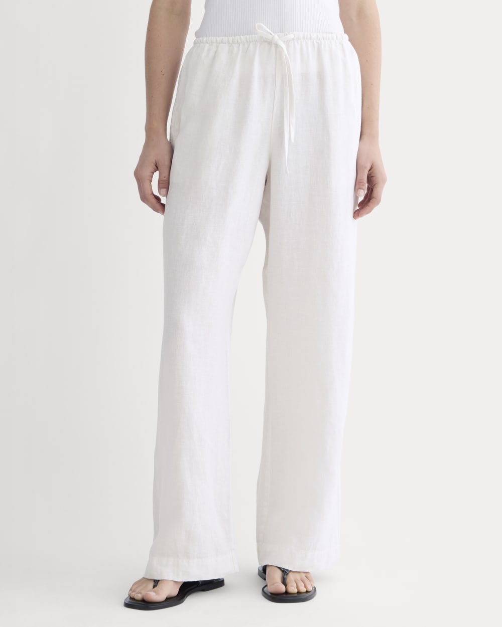 The Drawstring Pant in Linen | Natural Chambray - Image 3