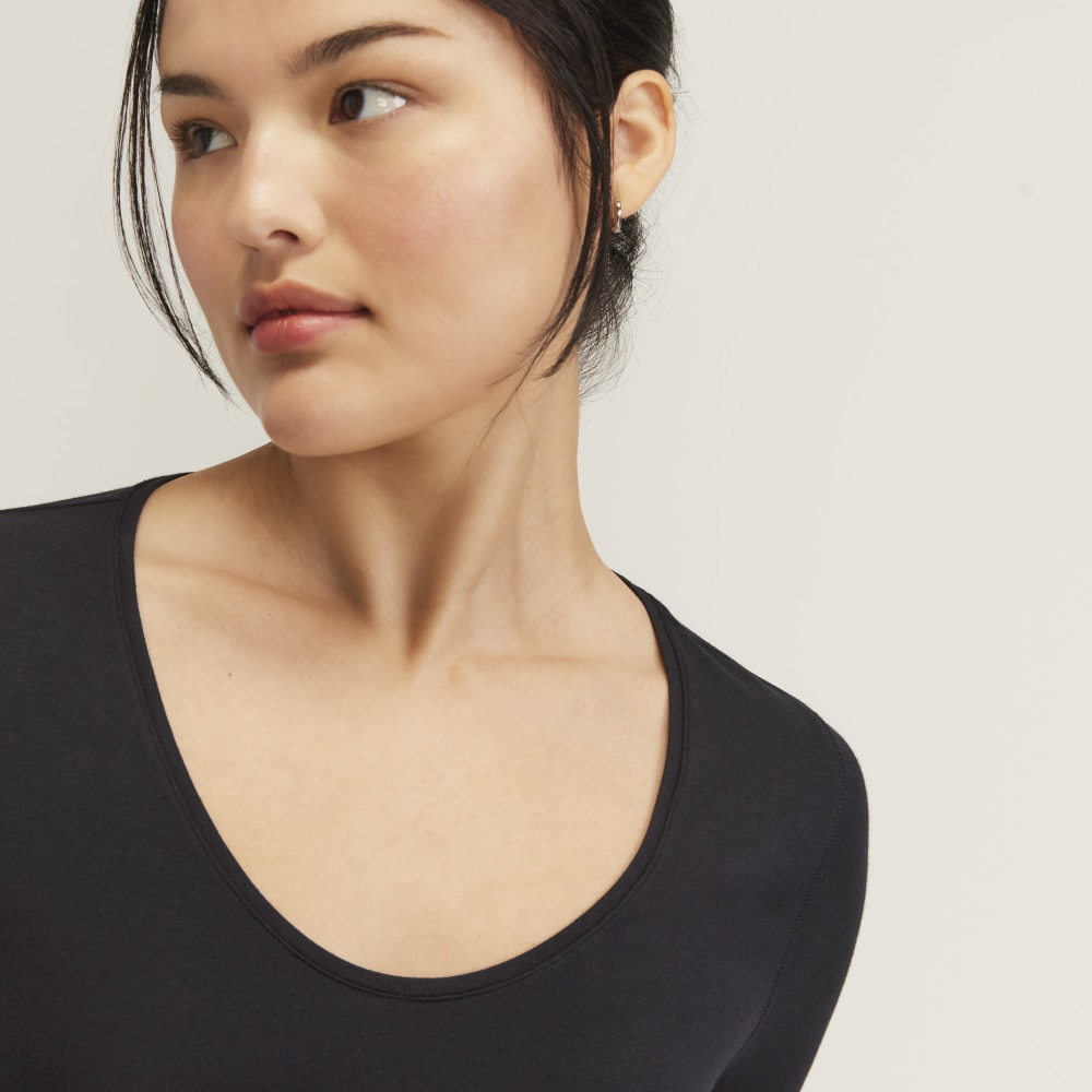 The Supima® Form Ballet Neck Tee | Black - Image 4