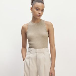 The Luxe Rib Racerback Tank | Heathered Tan