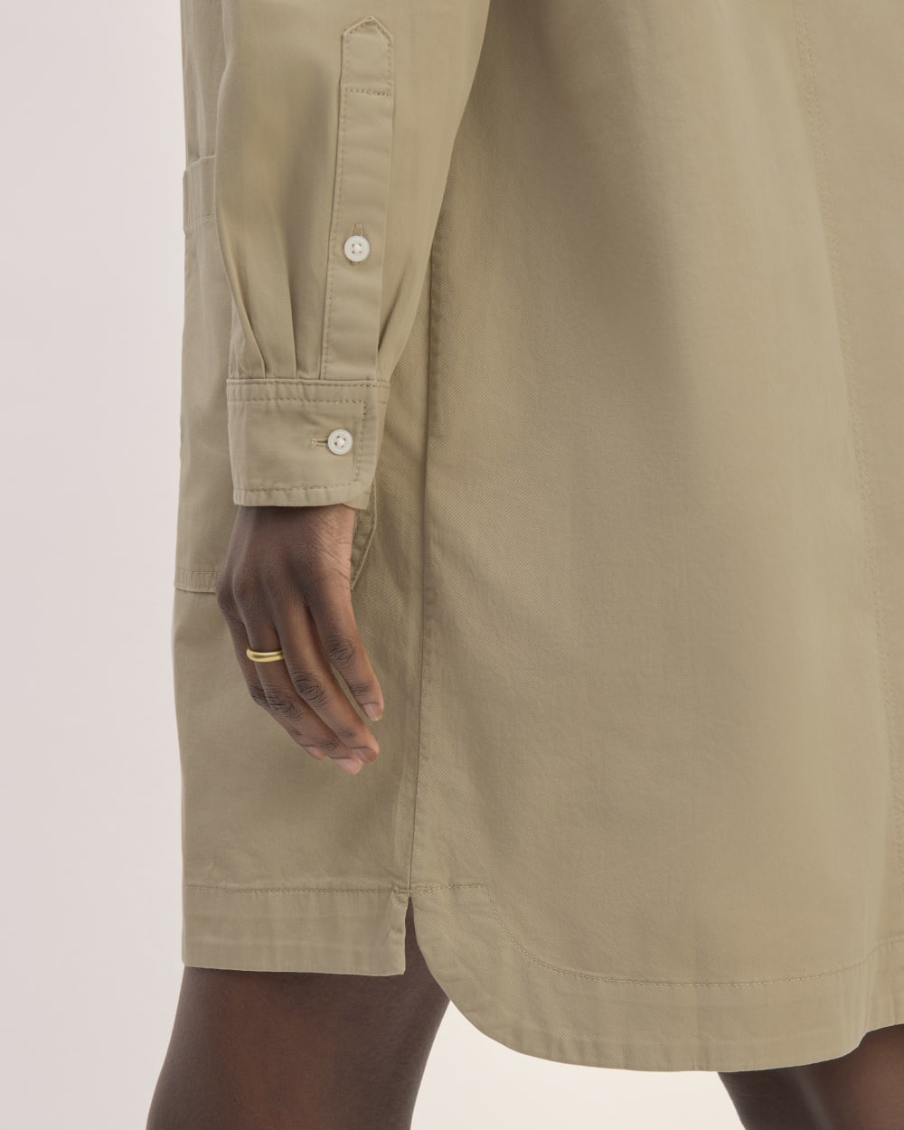 The Long-Sleeve Utility Mini Dress | Trench Coat Khaki - Image 5