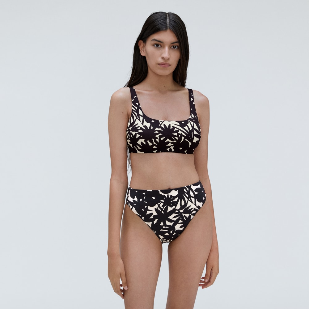 The Square-Neck Bikini Top | Black / Canvas Floral - Image 3