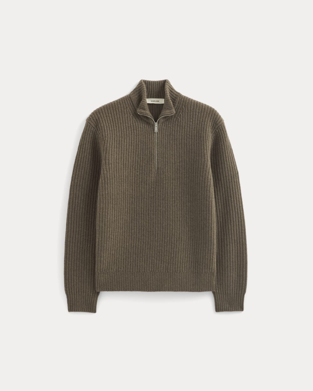 The Felted Merino Half-Zip Sweater | Heather Chocolate Martini - Image 2