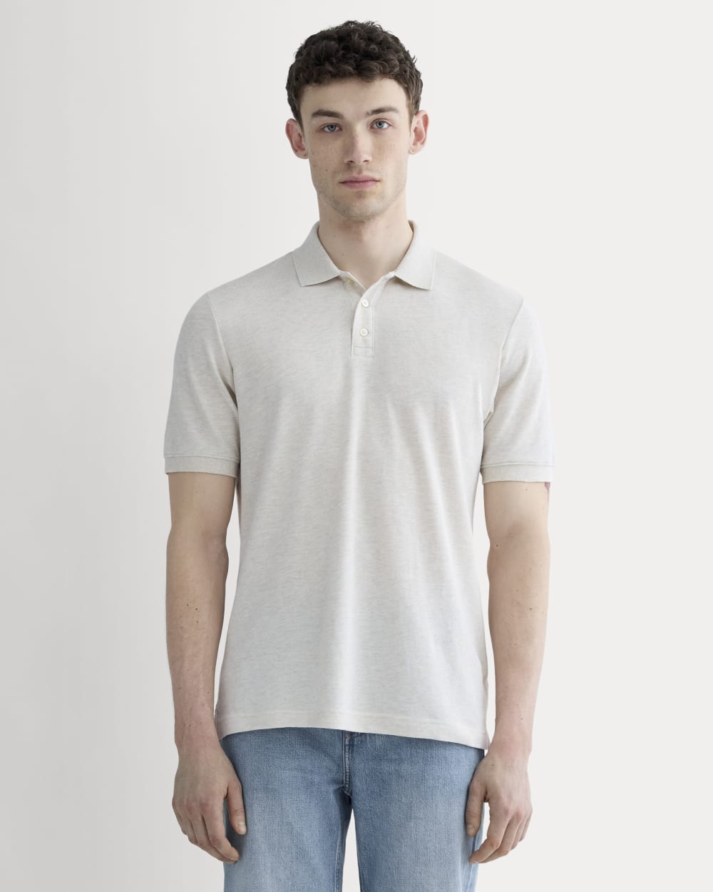 The Pique Polo | Heathered Oat