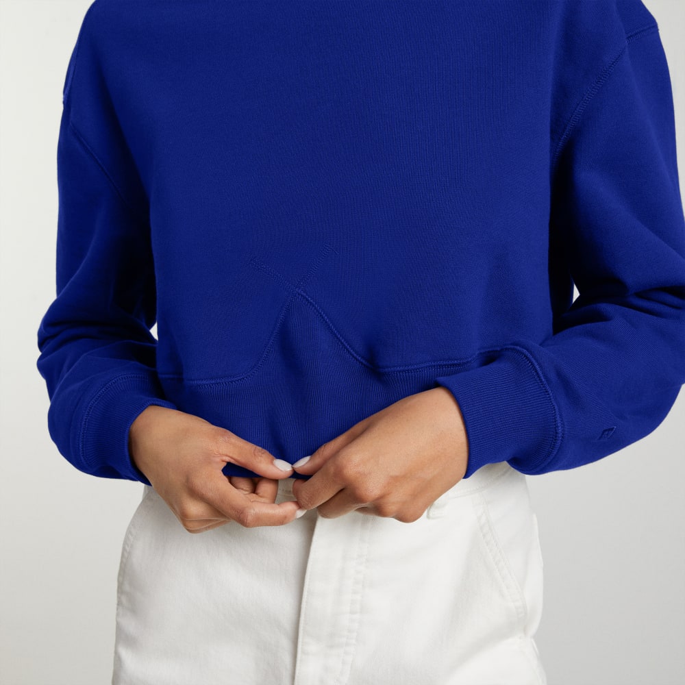 The Organic Cotton Cropped Crew | Cobalt - Image 5