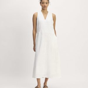 The Linen Eyelet Maxi Dress | White Eyelet