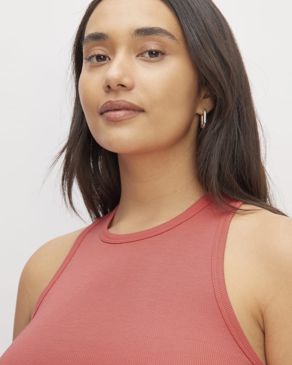 The Luxe Rib Racerback Tank | Coral - Image 3