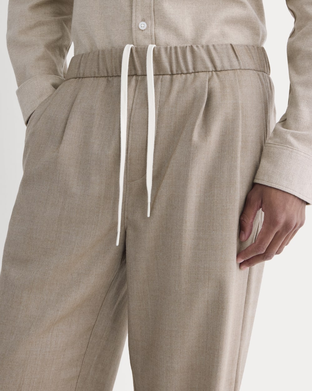 Pleated Trouser in Tailor Twill | Light Taupe - Image 4