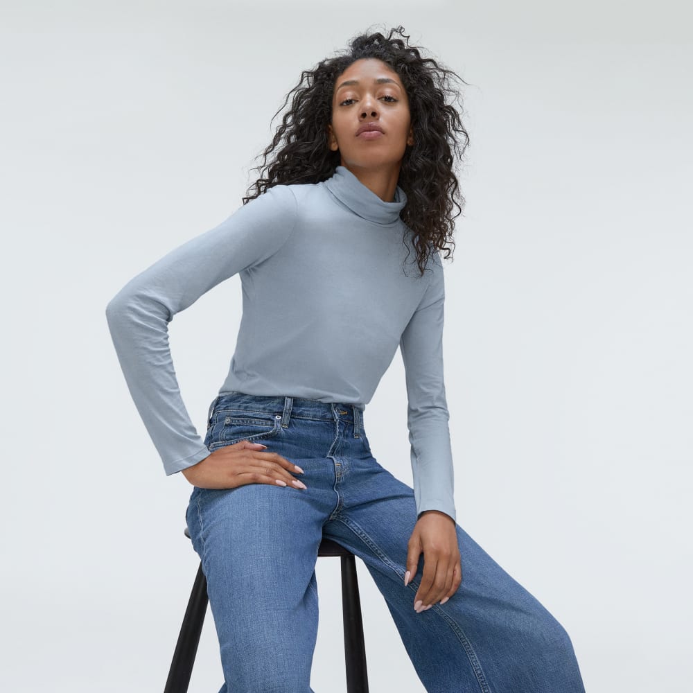 The Organic Cotton Turtleneck | Mist - Image 5