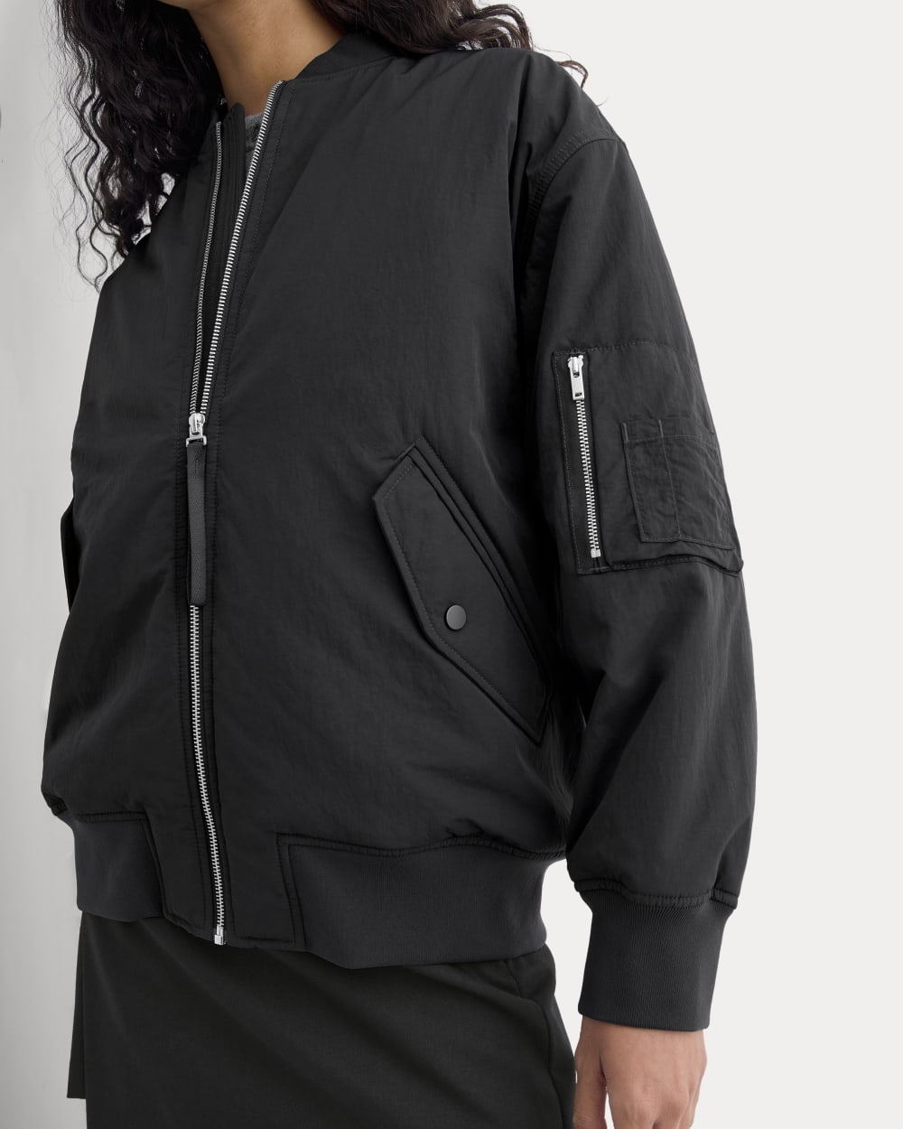 Renew Oversized Puffer Bomber | Black - Image 4