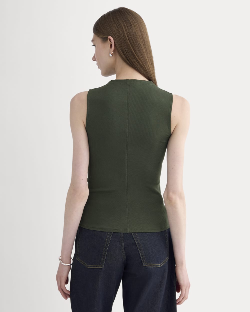 The Luxe Rib Funnel-Neck Tank | Dark Forest - Image 5