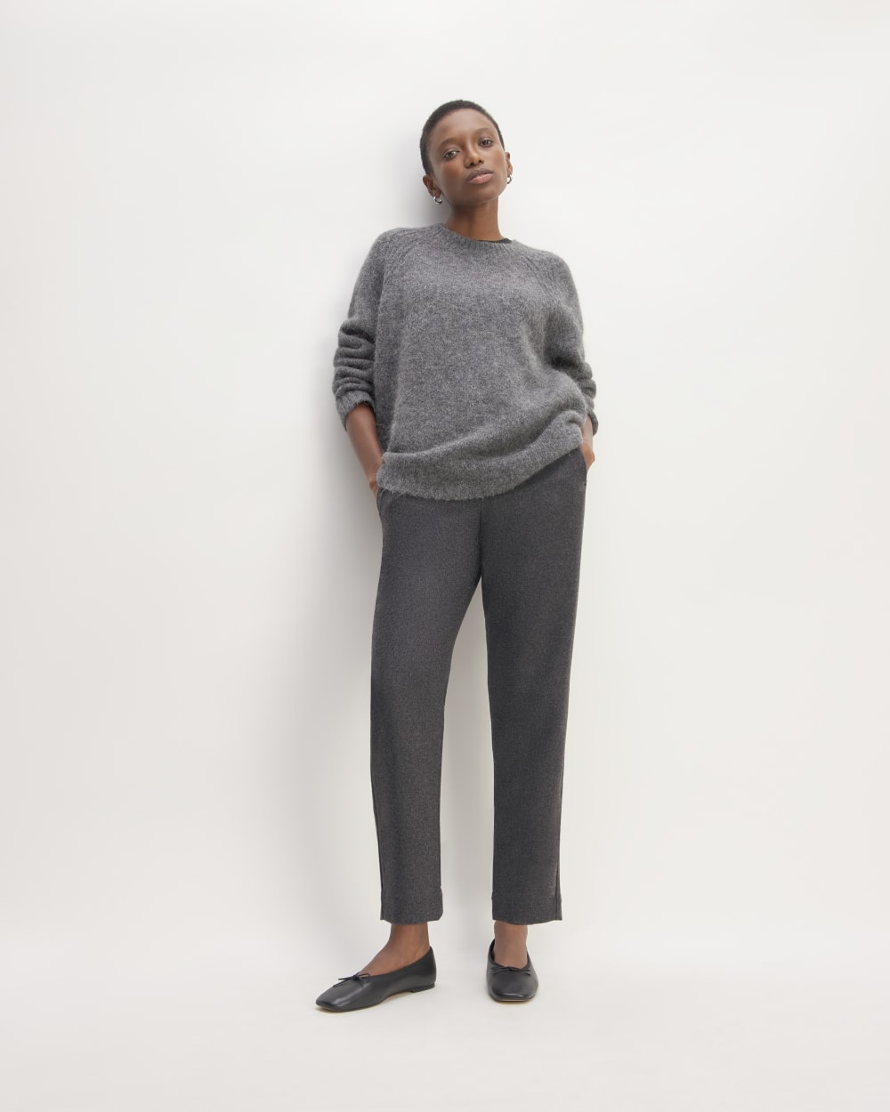 The Wool Flannel Pull-On Pant | Heather Charcoal