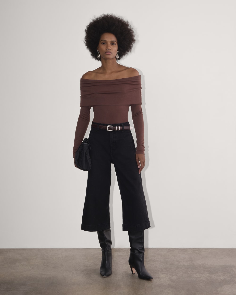 The Off-the-Shoulder Top in Butterluxe | Dark Mahogany - Image 3