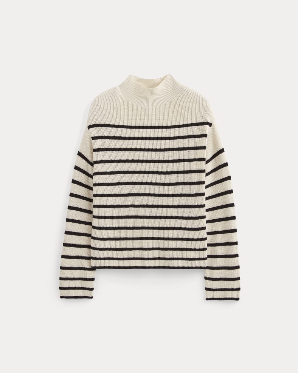 The Slouchy Funnel Neck in Everyday Cotton | Canvas / Black - Image 2