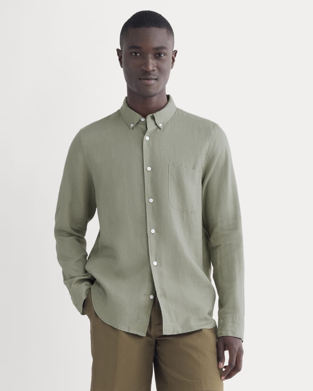 The Classic Shirt in Linen | Sage Green