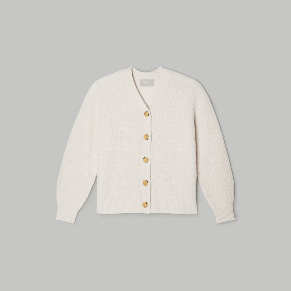 The Felted Merino Cardigan | Heathered Oat - Image 2