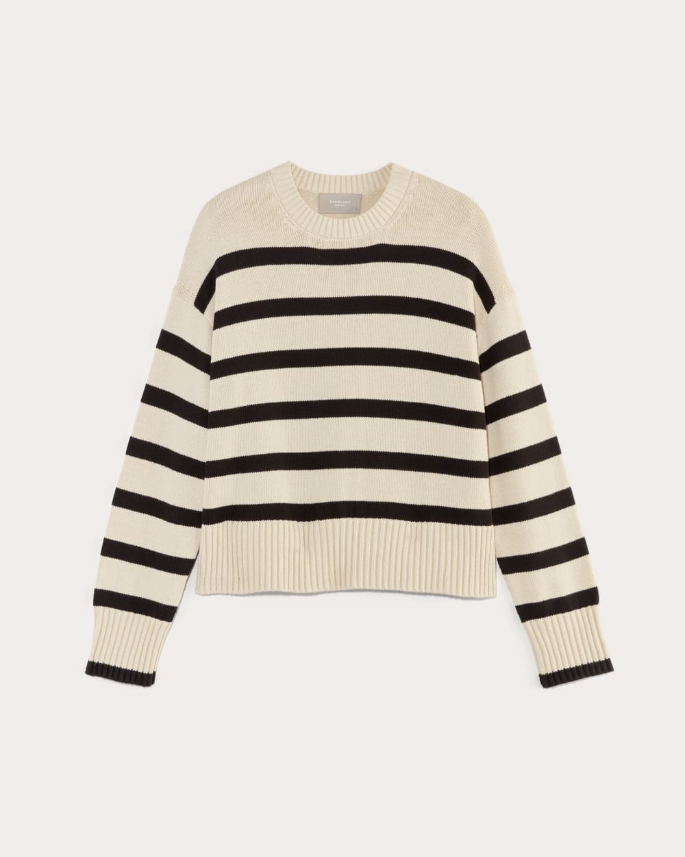 The Boxy Sweater in Everyday Cotton | Canvas / Black - Image 2
