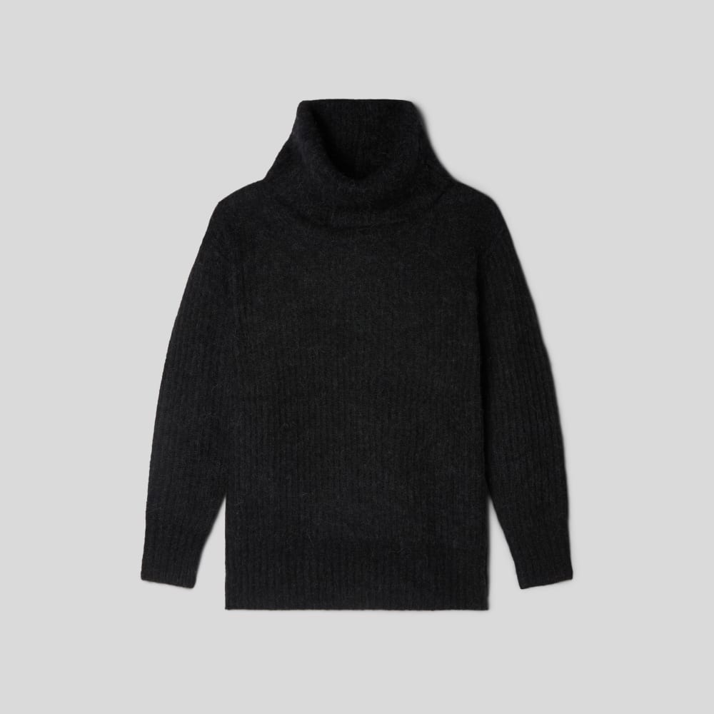 The Alpaca Oversized Turtleneck | Heathered Black - Image 2
