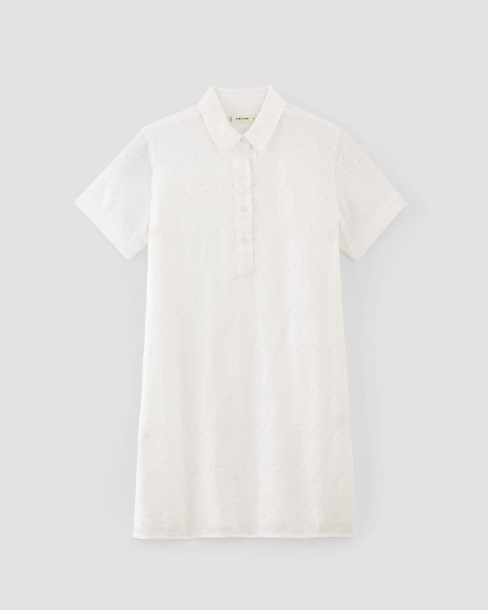 The Linen Eyelet Shirtdress | White Eyelet - Image 2