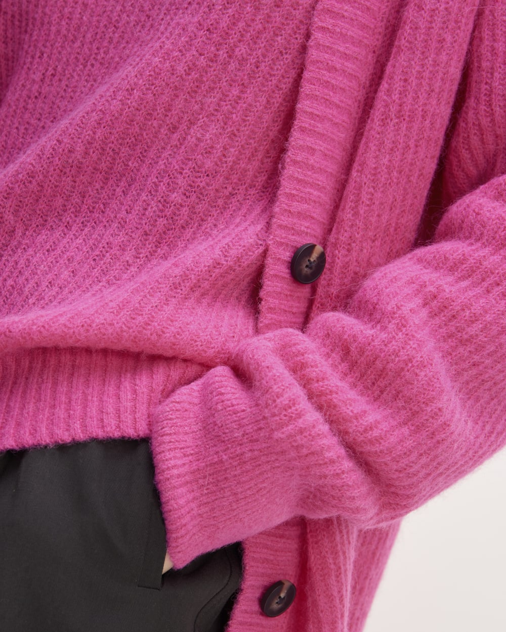 The Alpaca Oversized Cardigan | Fuchsia Pink - Image 5