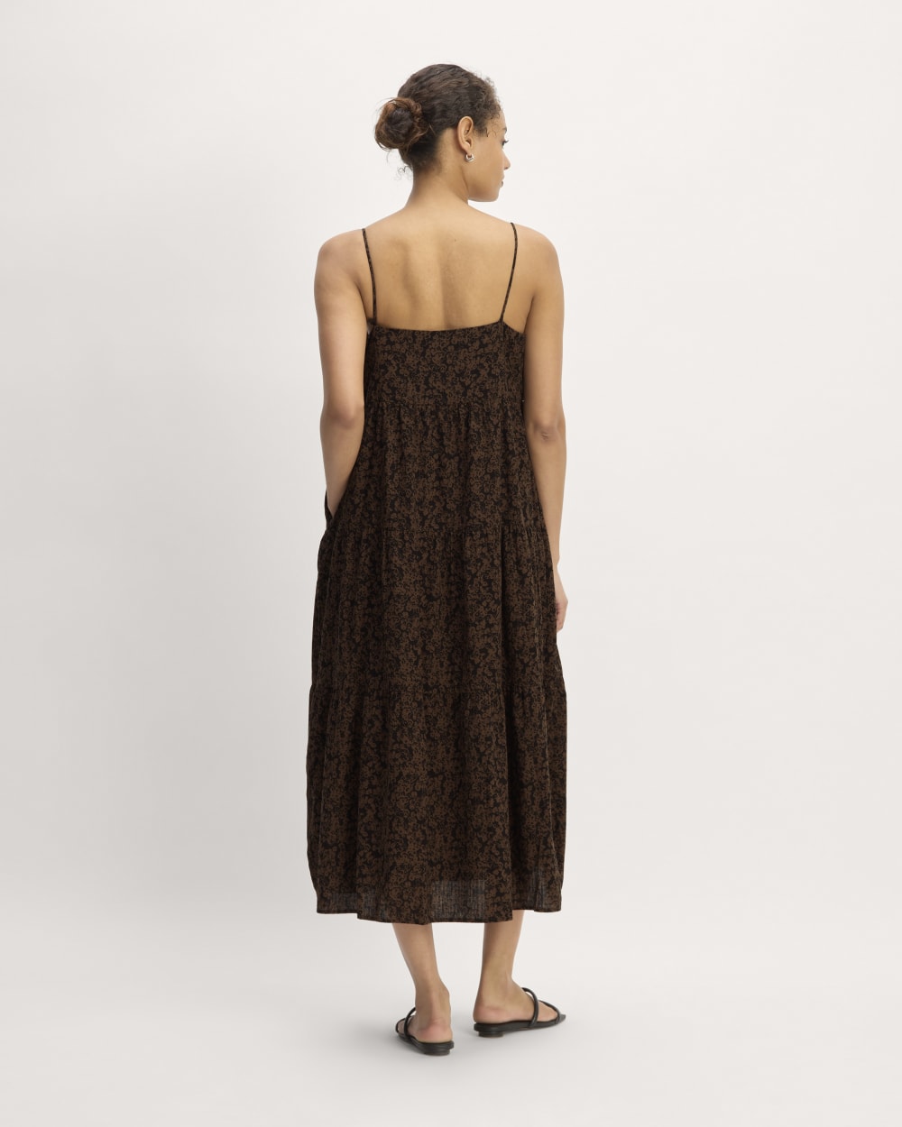 The Gauze Tiered Dress | Black / Cocoa Small Floral - Image 6