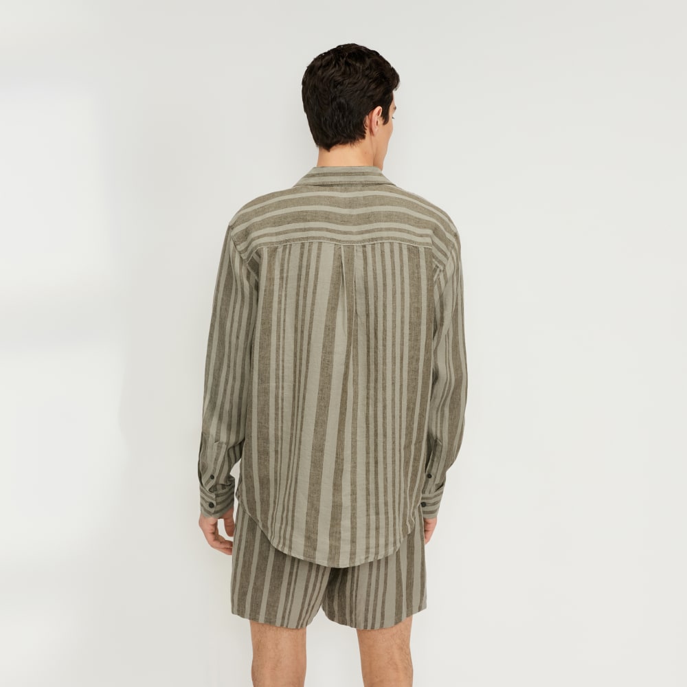 The Relaxed Linen Long-Sleeve Shirt | Seagrass / Kalamata - Image 3