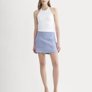 The Mini Skirt in Stretch Linen | Chambray