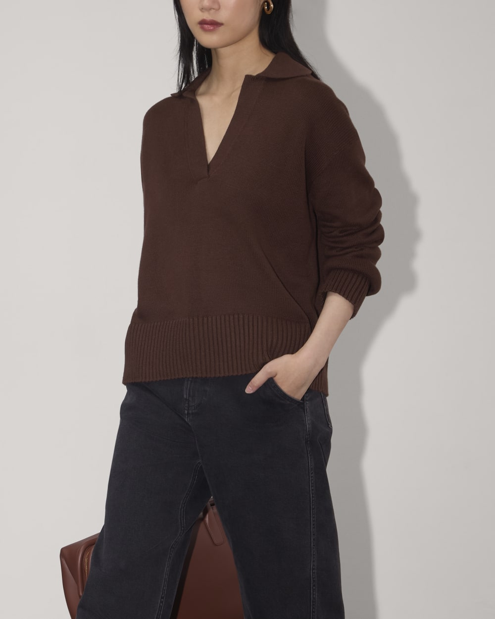 The Boxy Polo in Everyday Cotton | Dark Mahogany - Image 3