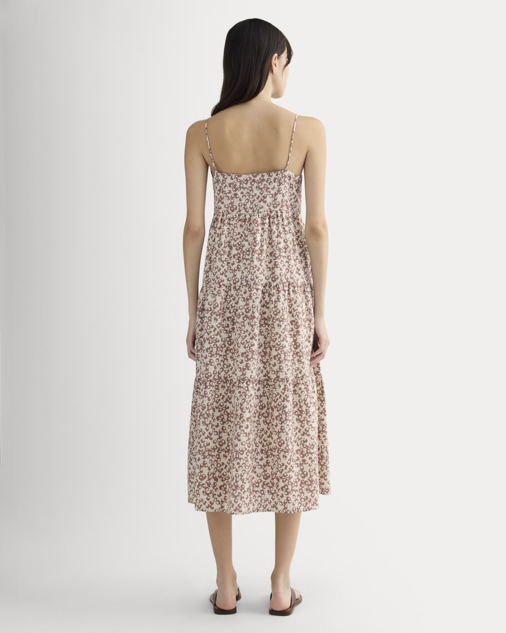 The Gauze Tiered Dress | Natural / Rose Dusk Floral - Image 4
