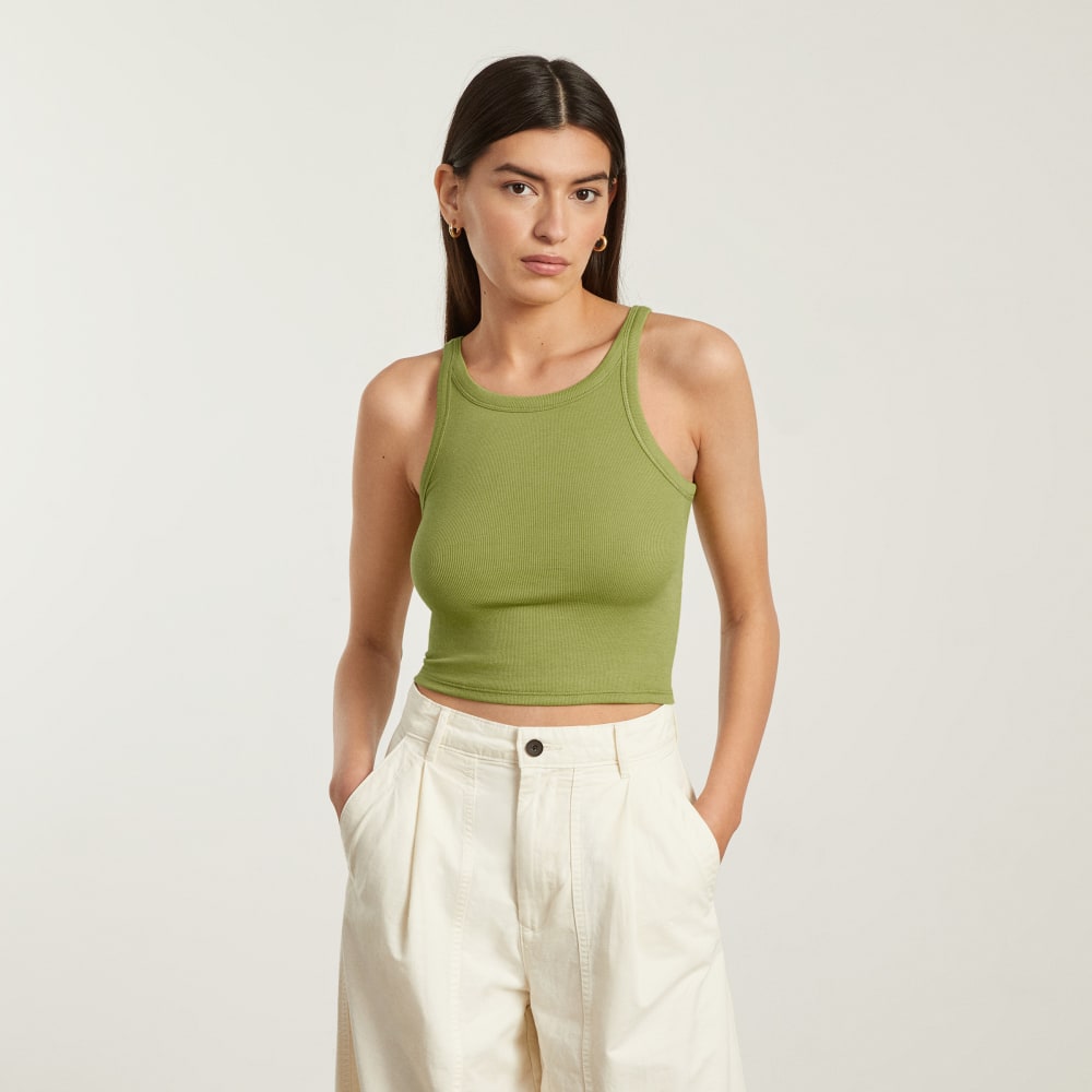 The Pima Micro-Rib Short Tank | Pepper - Image 2