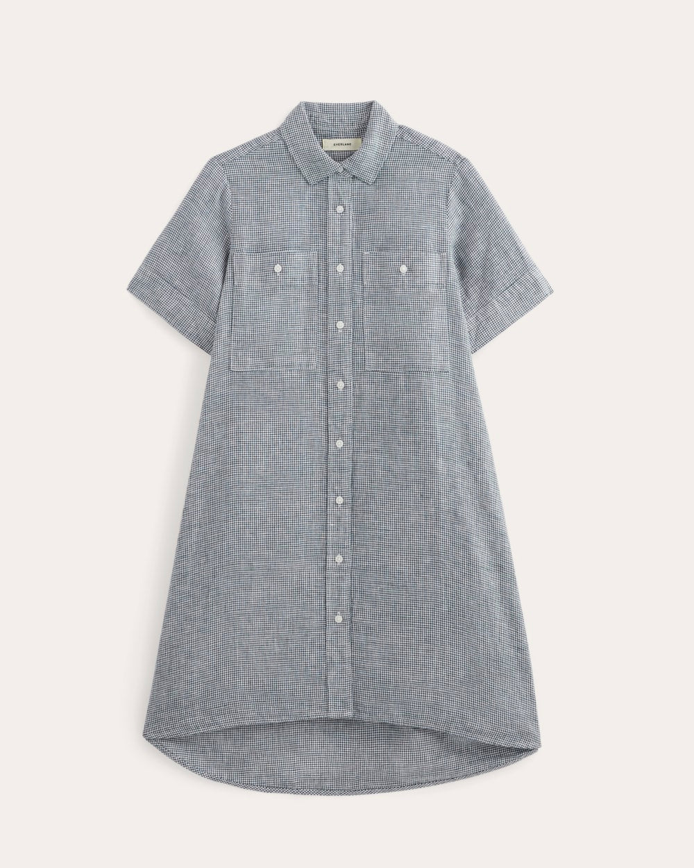 The Daytripper Dress in Linen | Midnight Navy Gingham - Image 2