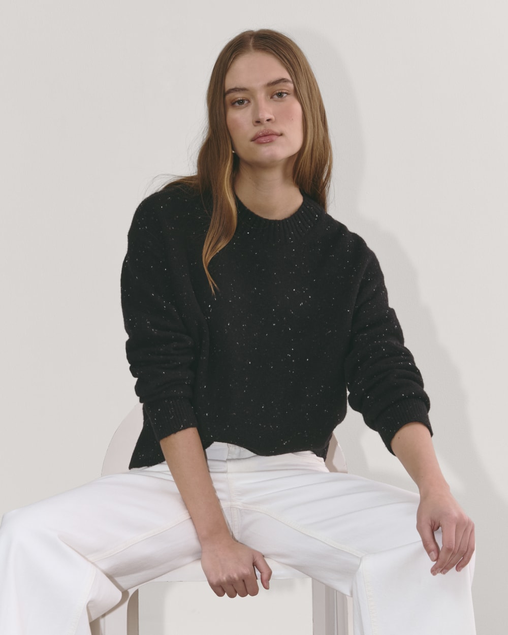 The Cocoon Crew in Plush Cotton | Black Confetti - Image 4