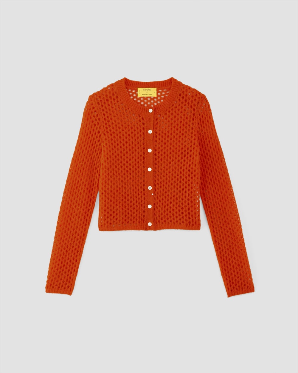 The Everlane x Marques' Almeida Alpaca Mesh Cardigan | Red Orange - Image 2