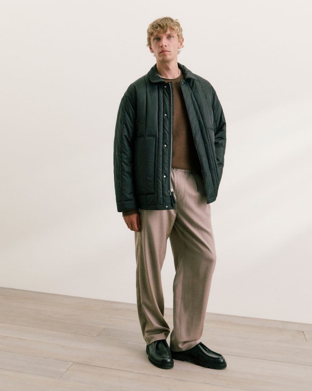 Pleated Trouser in Tailor Twill | Light Taupe - Image 7