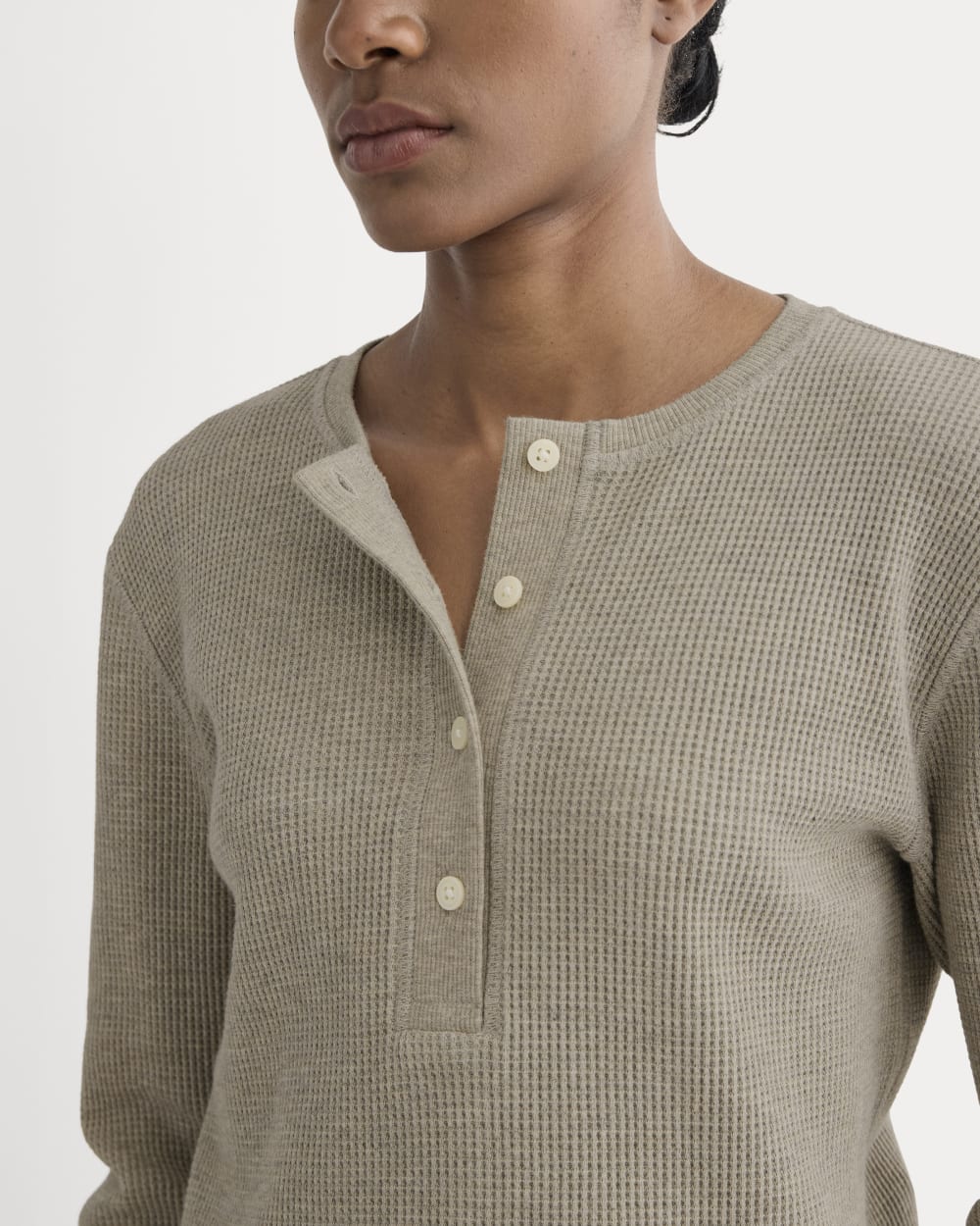 The Waffle Henley | Oatmeal Heather - Image 4