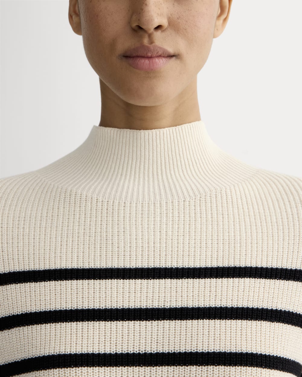 The Slouchy Funnel Neck in Everyday Cotton | Canvas / Black - Image 4