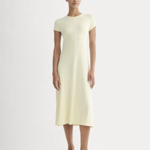 Midi Tee Dress in Butterknit | Light Yellow