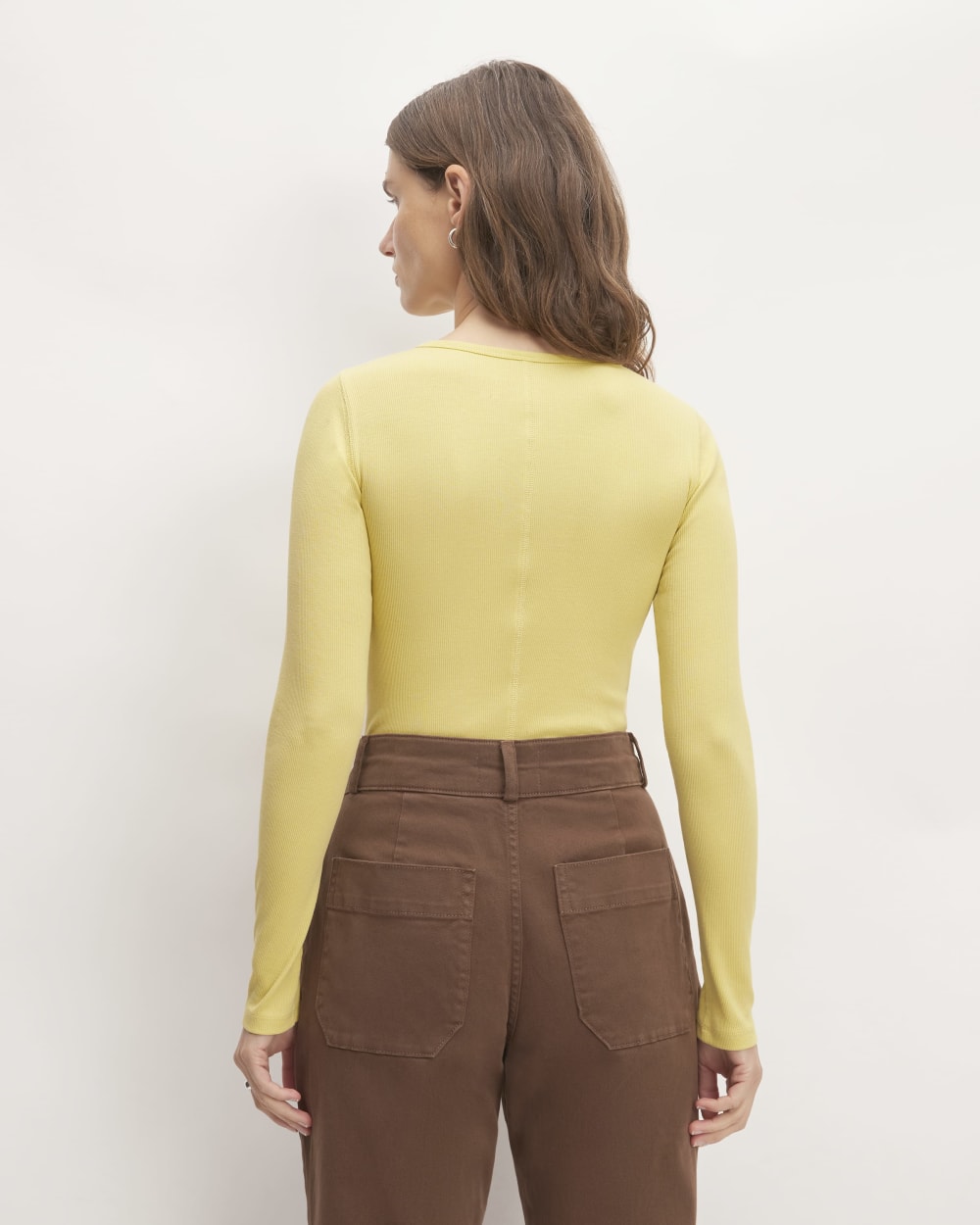 The Luxe Rib Long-Sleeve Crew | Raffia - Image 4