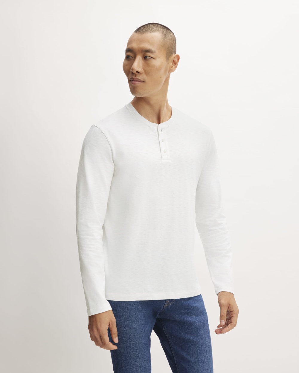 The Slub Long-Sleeve Henley | White