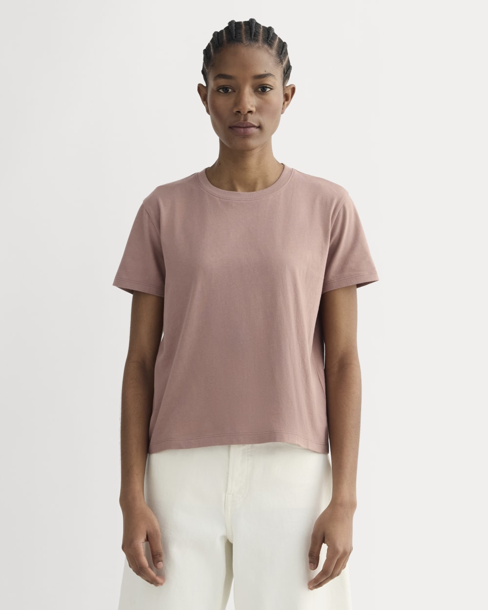 The Box-Cut Tee in Essential Cotton | Rose Dusk | No Pocket