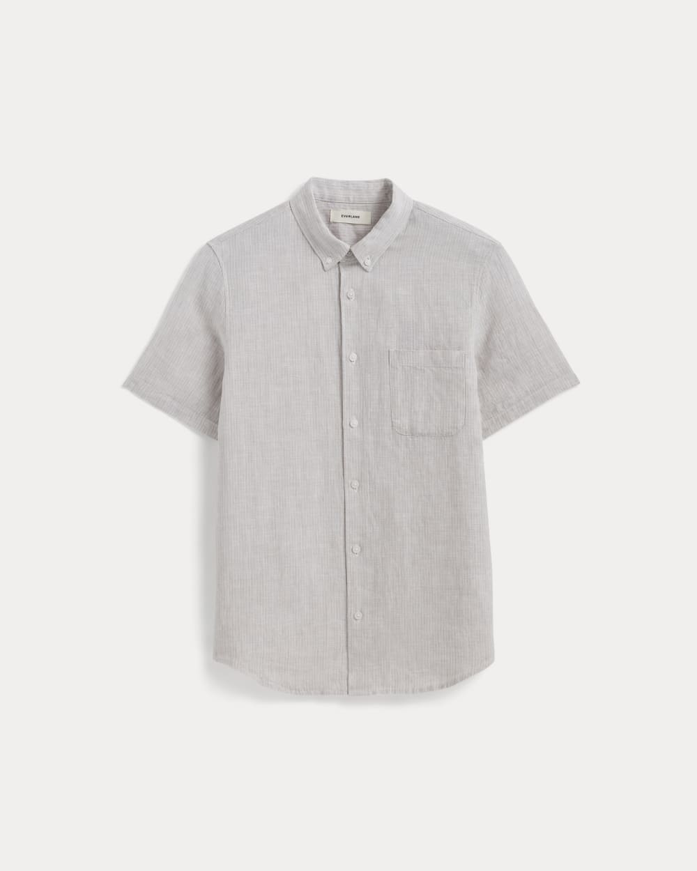 The Classic Short-Sleeve Shirt in Linen | Stone / White - Image 2