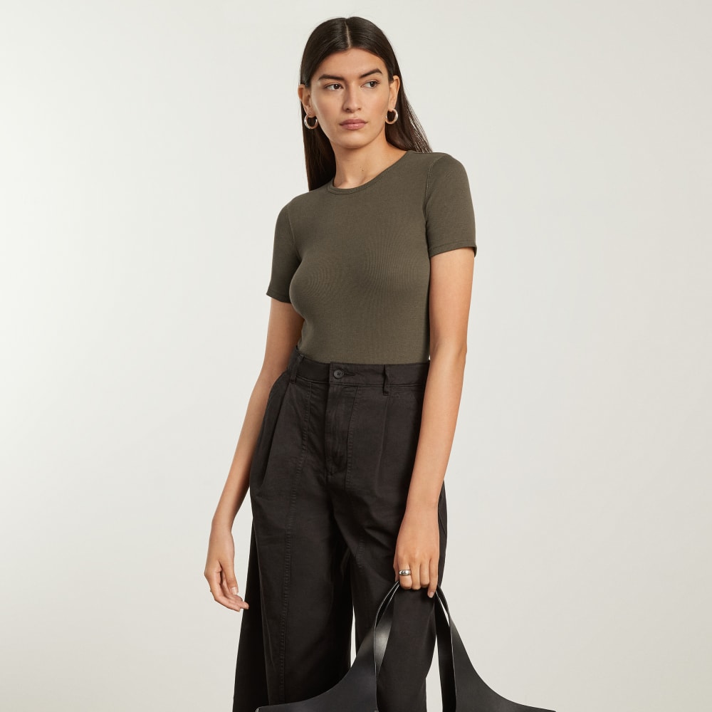 The Pima Micro-Rib Crew Tee | Beech - Image 6