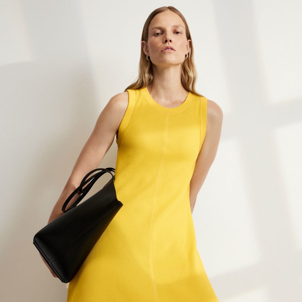 The Organic Cotton Waffle Tank Dress | High Visibility Yellow - Image 5