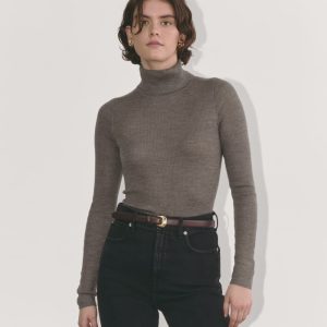 The Turtleneck in Ultrasoft Merino | Heather Cocoa
