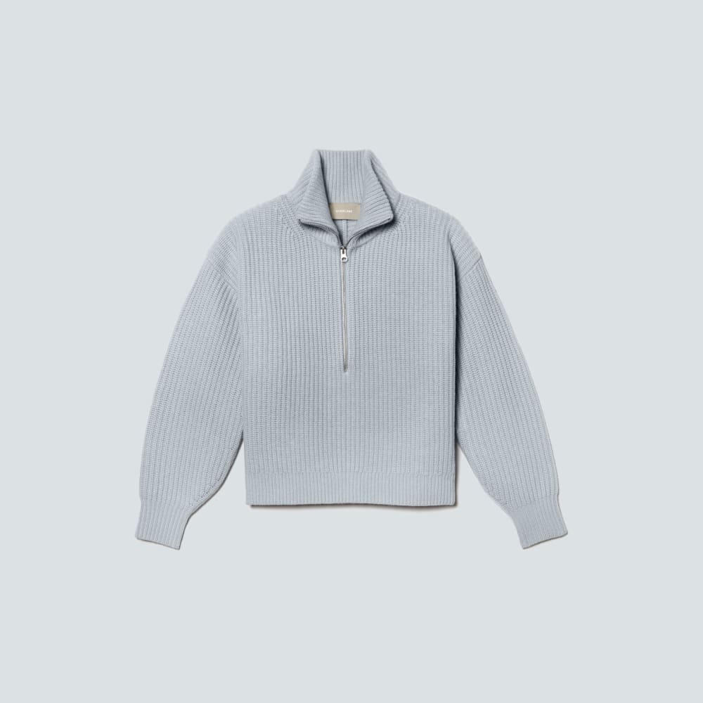The Half-Zip Sweater in Luxe Merino | Sky - Image 2