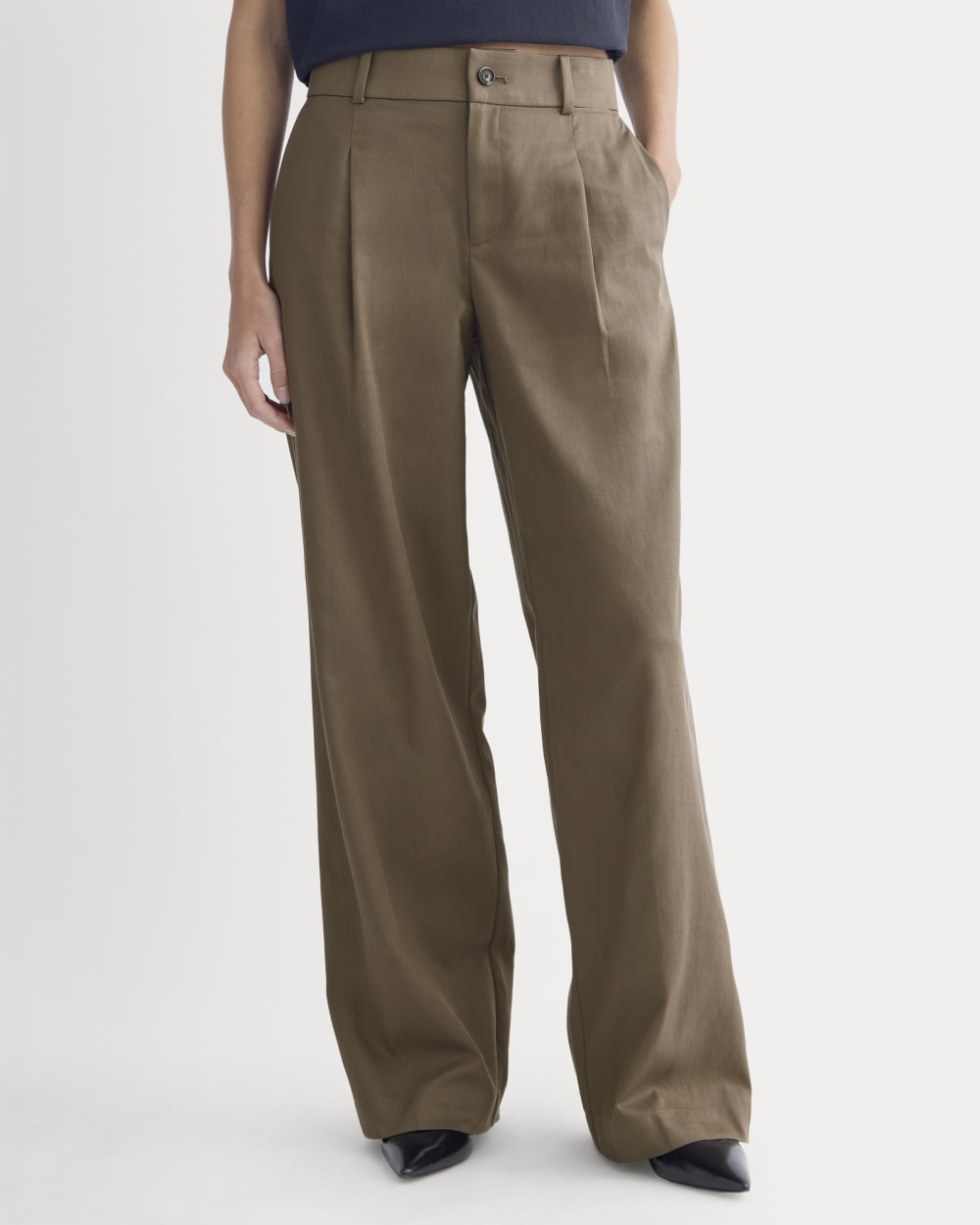 Wide-Leg Trouser in Buttersmooth | Deep Taupe | 30 Inseam - Image 3