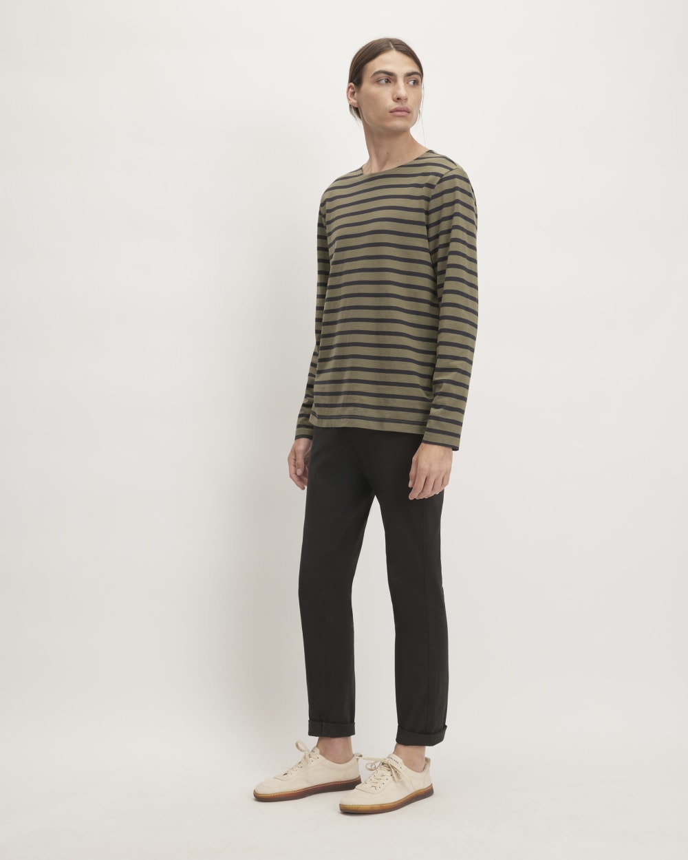 The Premium-Weight Long-Sleeve Mariner Tee | Kalamata / Black - Image 2